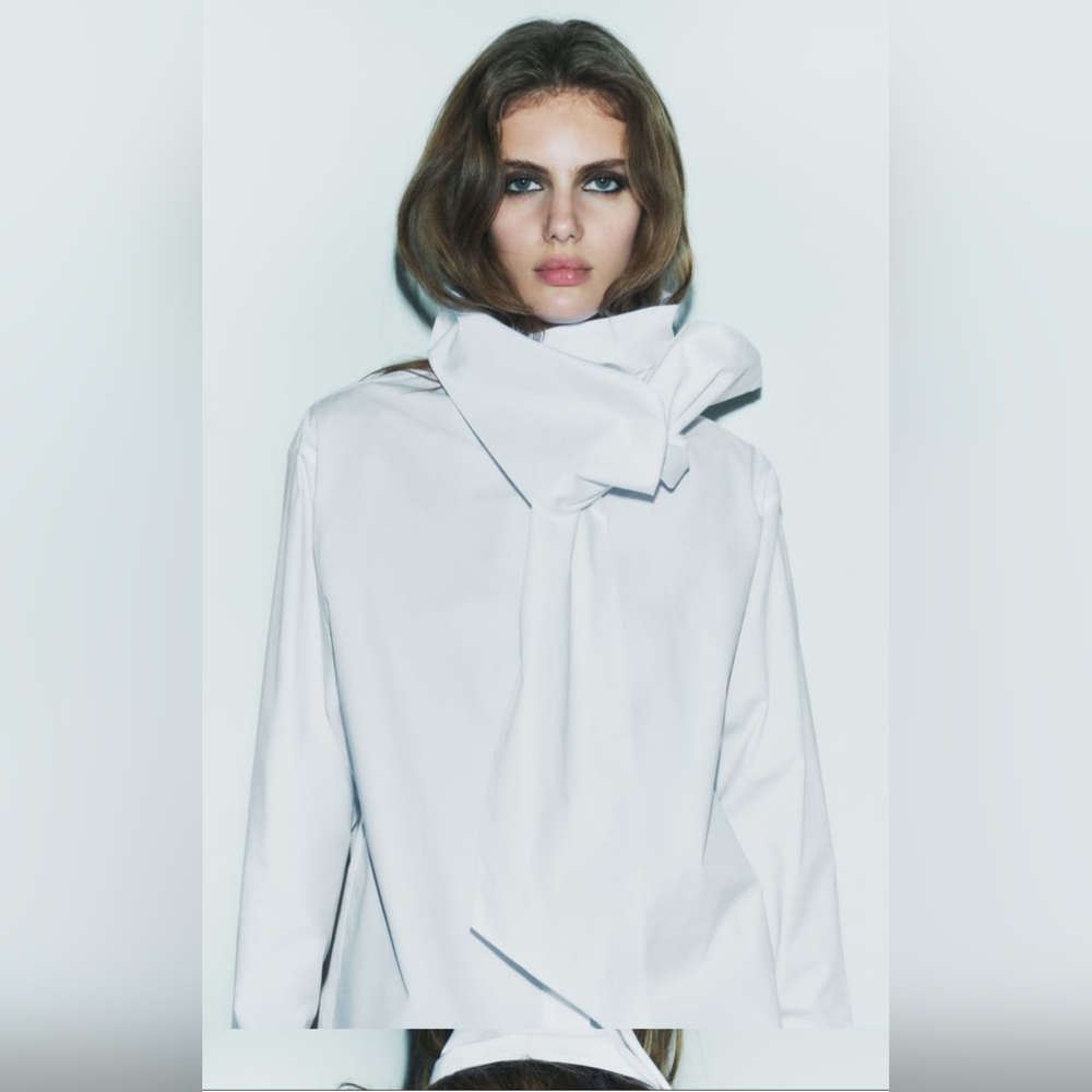 POPLIN BOW SHIRT/ZW COLLECTION BY ZARA
